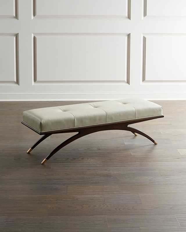 Euclidean Leather Bench
